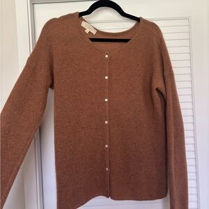 Sezane Camel Knit Cardigan